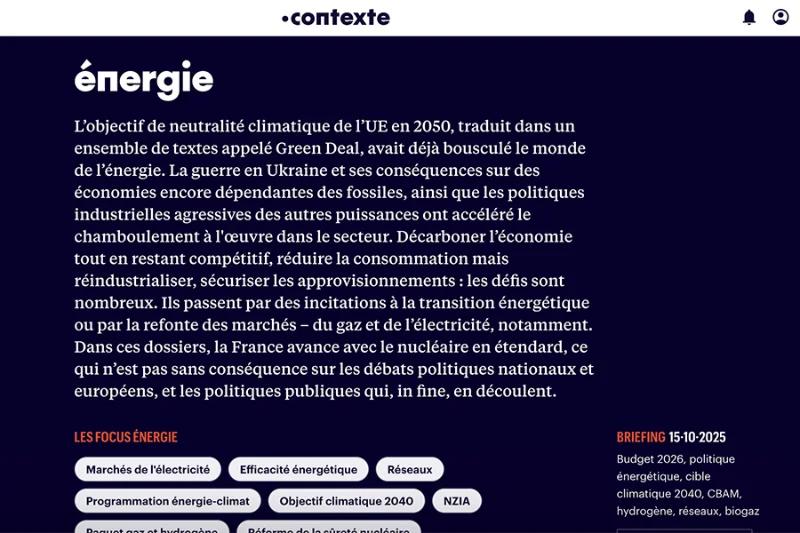 CONTEXTE : LES VERTICALES ENERGIES ET EUROPE